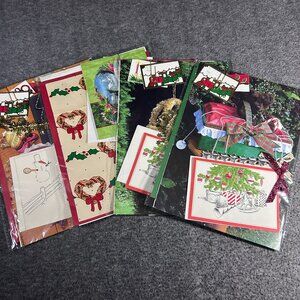Vintage Christmas Paper Gift Wrap Sets NOS NIP Lot of 4 Ephemera Scrapbook Junk